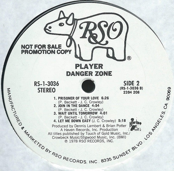Player (4) : Danger Zone (LP, Album, Promo, Ter)