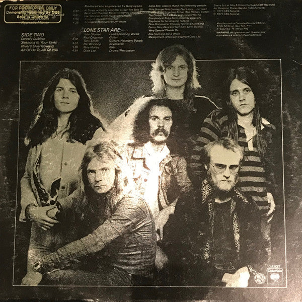 Lone Star (2) : Firing On All Six (LP, Album, Promo)