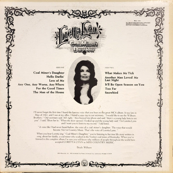 Loretta Lynn : Coal Miner's Daughter (LP, Album, RE)