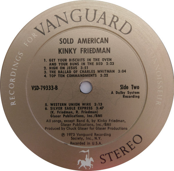 Kinky Friedman : Sold American (LP, Album)