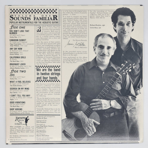 Rick Ruskin & Lewis Ross (2) : Sounds Familiar: Popular Instrumentals For The Acoustic Guitar (LP)