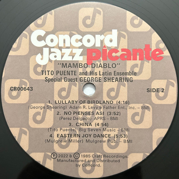 Tito Puente & His Latin Ensemble Special Guest George Shearing : Mambo Diablo (LP, Album, RE, RM)