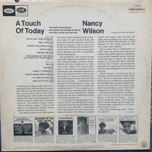 Nancy Wilson : A Touch Of Today (LP, Album, Mono, Los)
