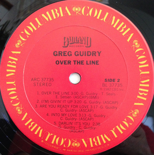 Greg Guidry : Over The Line (LP, Album, Ter)