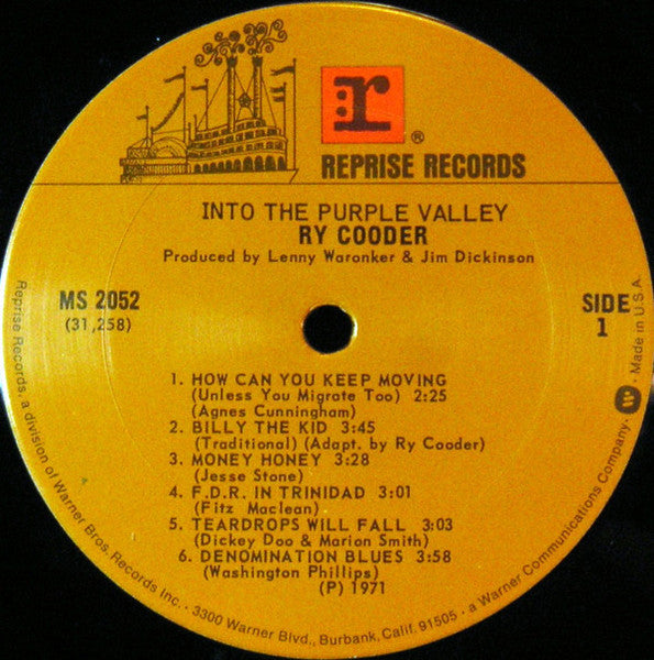 Ry Cooder : Into The Purple Valley (LP, Album, RE, San)