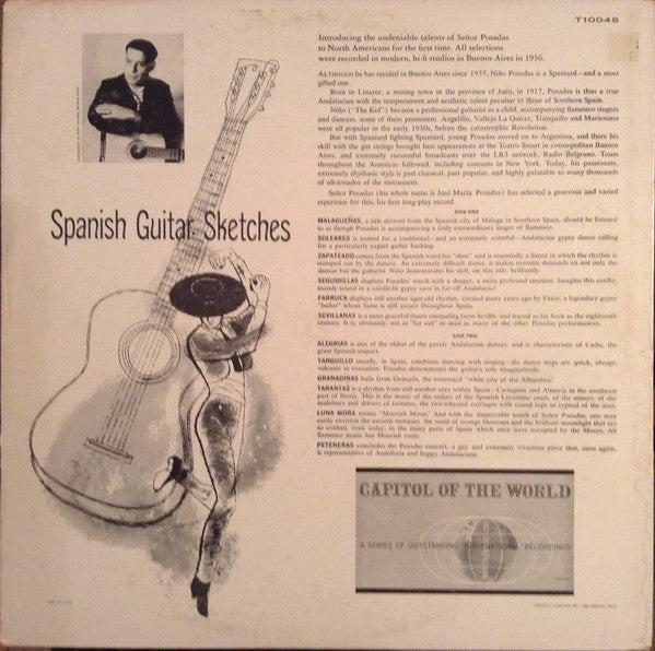 Niño Posadas : Spanish Guitar Sketches (LP, Mono)