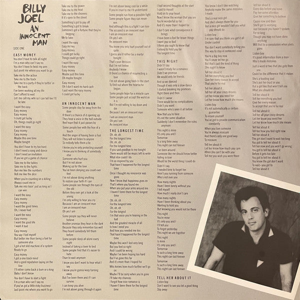 Billy Joel : An Innocent Man (LP, Album, RM, Hal)
