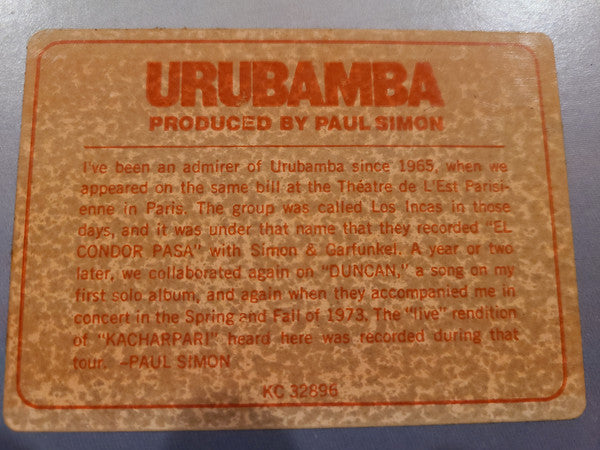 Urubamba : Urubamba (LP, Album)