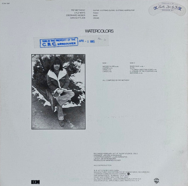 Pat Metheny : Watercolors (LP, Album, RE, Wak)