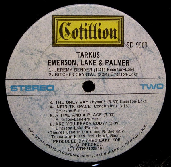 Emerson, Lake & Palmer : Tarkus (LP, Album, RI )