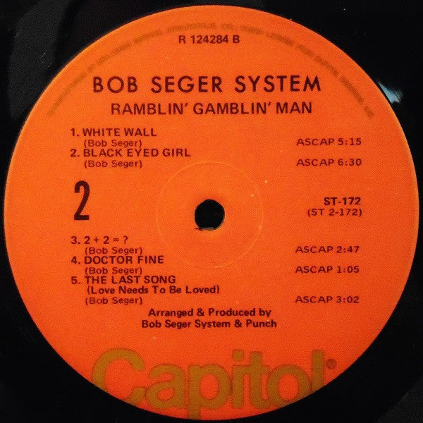 Bob Seger System : Ramblin' Gamblin' Man (LP, Album, Club, RE, RCA)