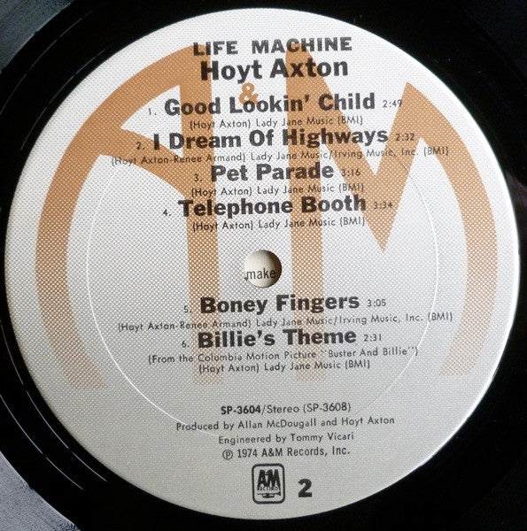 Hoyt Axton : Life Machine (LP, Album, Mon)