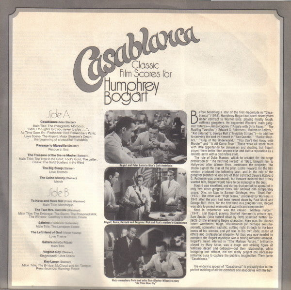Charles Gerhardt / National Philharmonic Orchestra : Casablanca - Classic Film Scores For Humphrey Bogart (LP, Album)