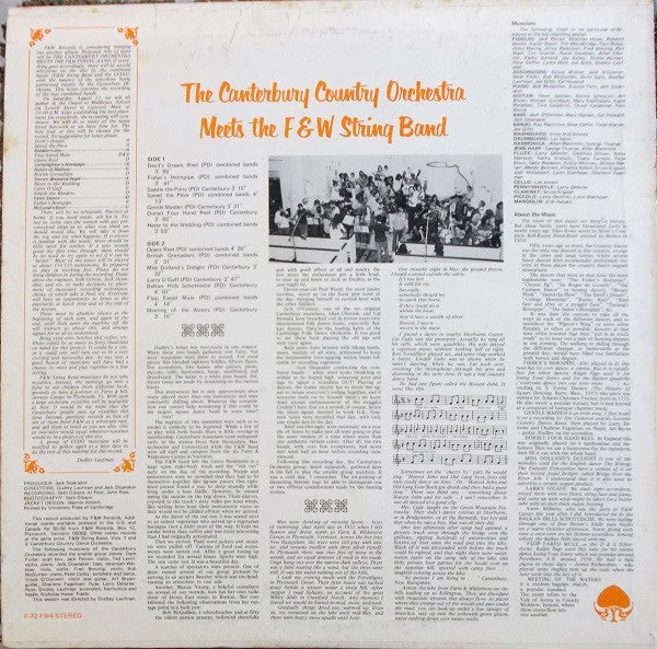 Canterbury Country Dance Orchestra : The Canterbury Country Orchestra Meets The F&W String Band (LP, Album)