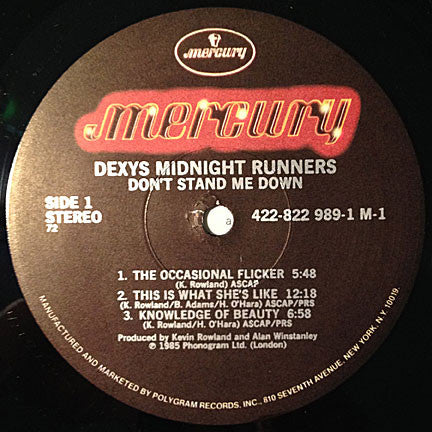 Dexys Midnight Runners : Don't Stand Me Down (LP, Album)