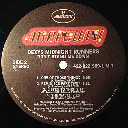 Dexys Midnight Runners : Don't Stand Me Down (LP, Album)