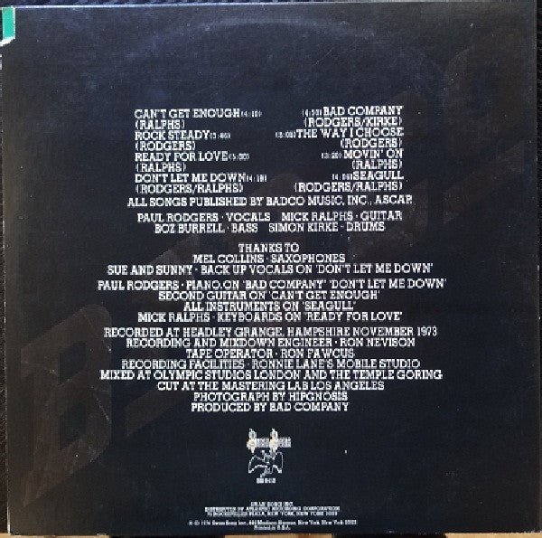 Bad Company (3) : Bad Company (LP, Album, FT )