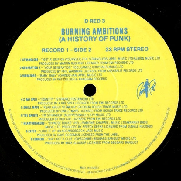Various : Burning Ambitions (A History Of Punk) (2xLP, Comp)
