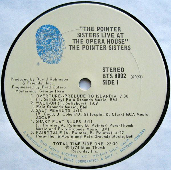 Pointer Sisters : The Pointer Sisters Live At The Opera House (2xLP, Album, Gat)