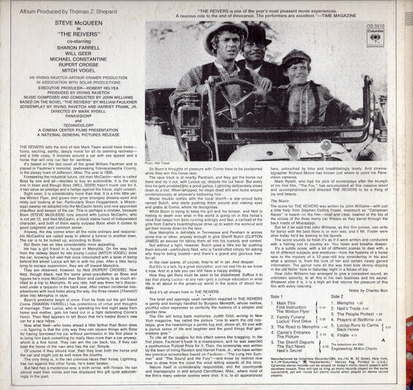 John Williams (4) : The Reivers (Original Sound Track Recording) (LP, Album, Ter)