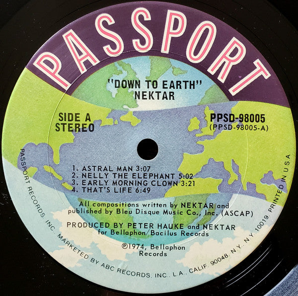 Nektar : Down To Earth (LP, Album, San)