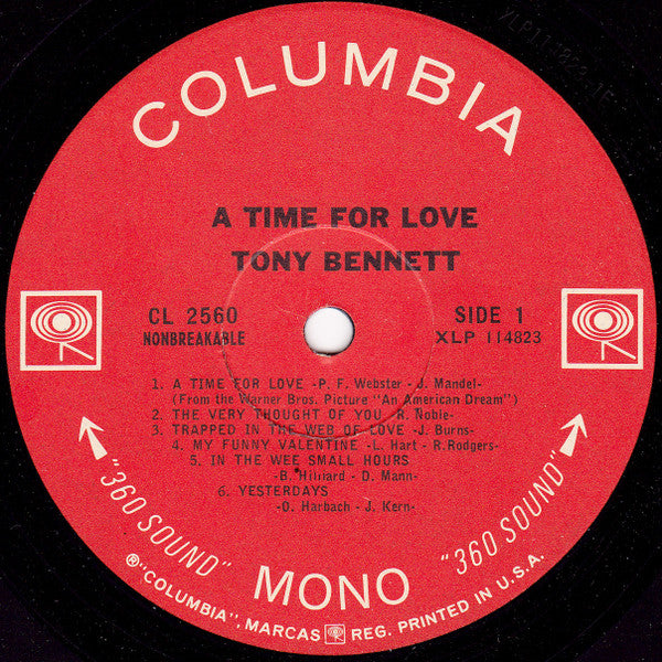 Tony Bennett : A Time For Love (LP, Album, Mono)