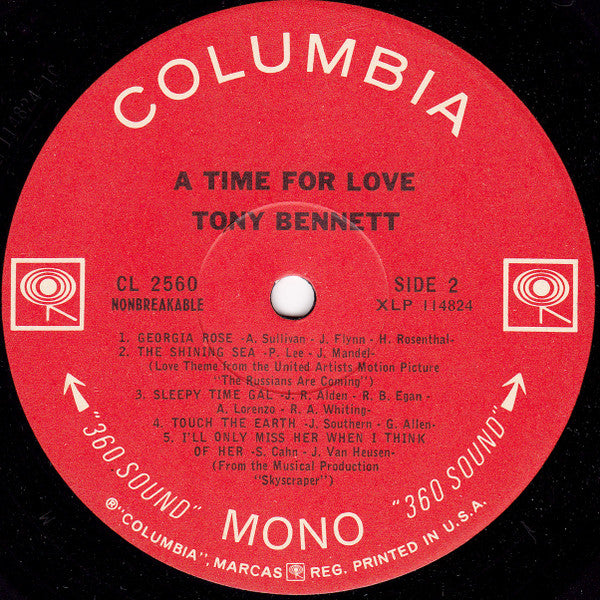 Tony Bennett : A Time For Love (LP, Album, Mono)