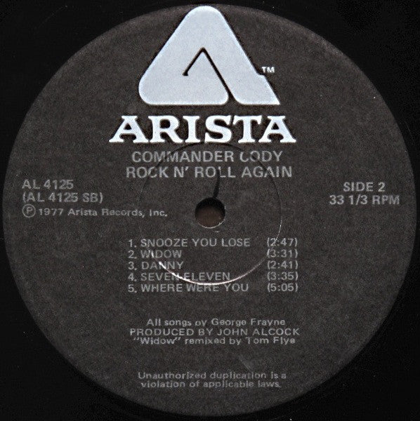 Commander Cody Band : Rock N' Roll Again (LP, Album)