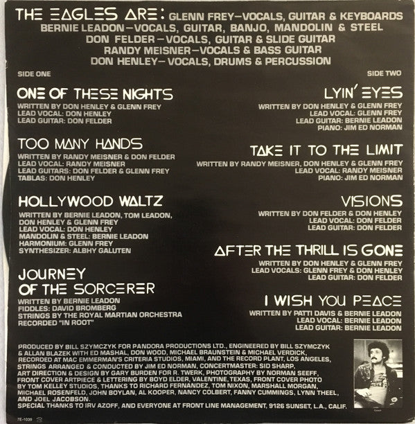 Eagles : One Of These Nights (LP, Album, CTH)