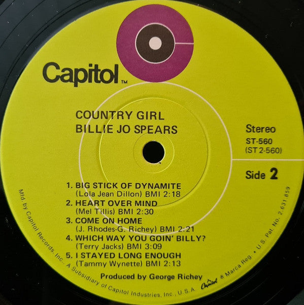 Billie Jo Spears : Country Girl (LP, Album)