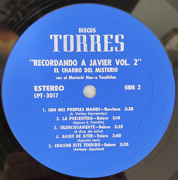 Mariachi Nuevo Tecalitlan : Recordando A Javier Vol. 2 - El Charro Del Misterio (LP)