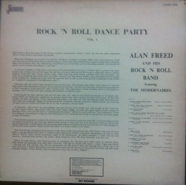 Alan Freed & His Rock 'n' Roll Band Featuring The Modernaires : Rock 'N Roll Dance Party Vol.1 (LP, Mono, RE)