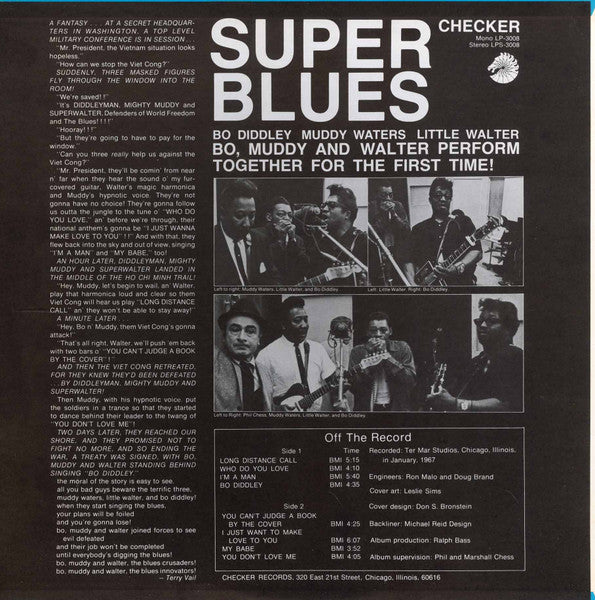 Bo Diddley, Little Walter, Muddy Waters : Super Blues (LP, Album, Mono)