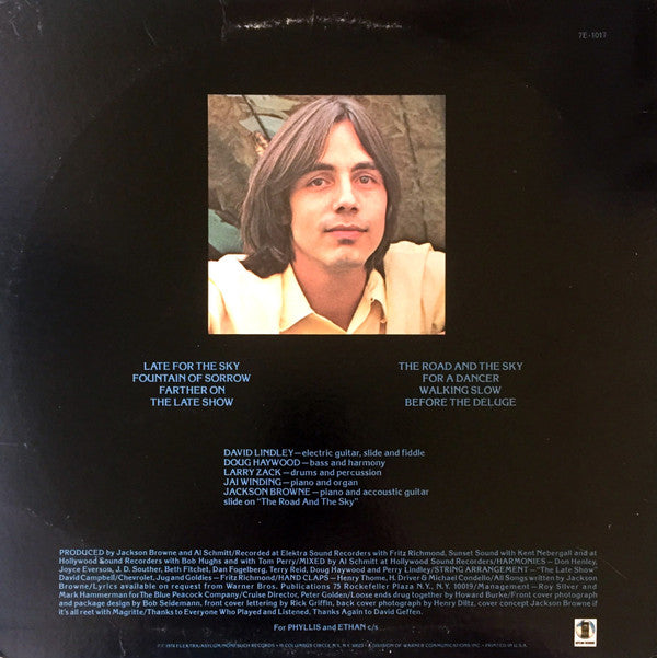 Jackson Browne : Late For The Sky (LP, Album, RE, PRC)