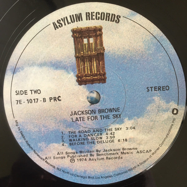Jackson Browne : Late For The Sky (LP, Album, RE, PRC)