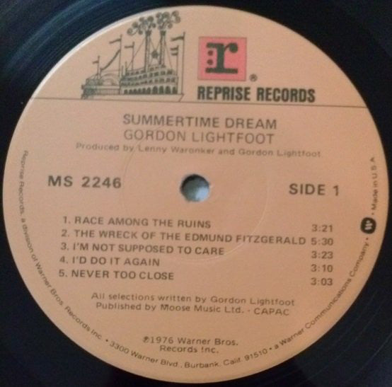 Gordon Lightfoot : Summertime Dream (LP, Album, Jac)