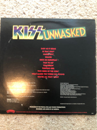 Kiss : Unmasked (LP, Album, Club)