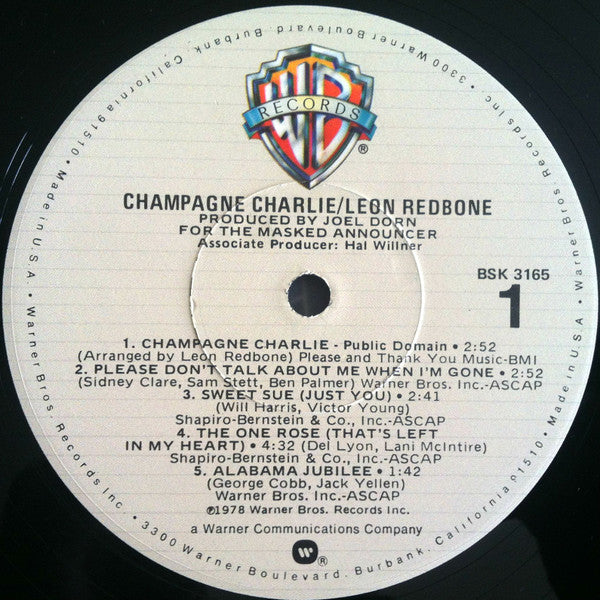 Leon Redbone : Champagne Charlie (LP, Album, RP, Los)
