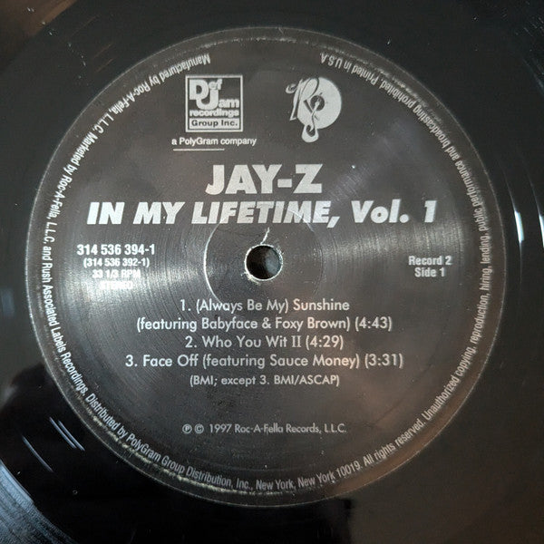 Jay-Z : In My Lifetime, Vol. 1 (2xLP, Album, RE, 180)