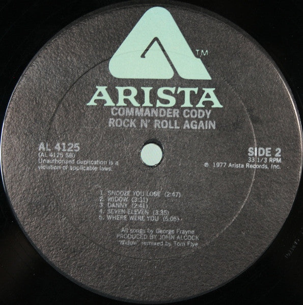 Commander Cody Band : Rock N' Roll Again (LP, Album)