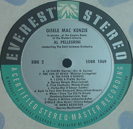 Gisele MacKenzie With Emil Coleman & His Orchestra Conducted By Al Pellegrini : In Person...At The Empire Room Of The Waldorf-Astoria (LP, Album)
