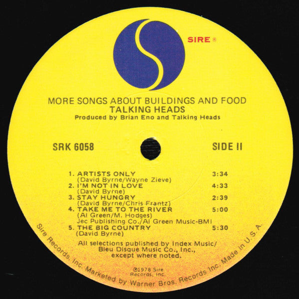 Talking Heads : More Songs About Buildings And Food (LP, Album, Los)