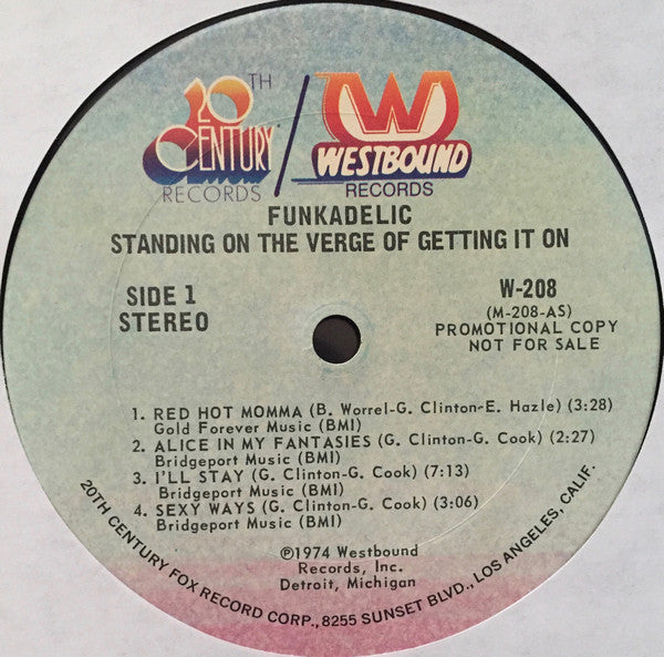 Funkadelic : Standing On The Verge Of Getting It On (LP, Album, Promo, RE, Gat)