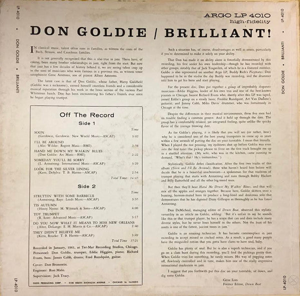Don Goldie : Brilliant! (LP, Mono)