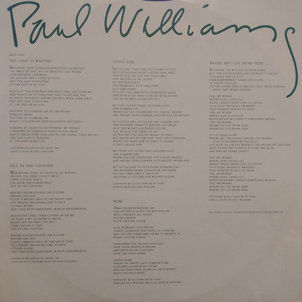 Paul Williams (2) : Life Goes On (LP, Album)