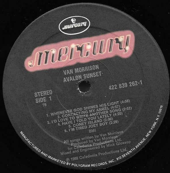 Van Morrison : Avalon Sunset (LP, Album, Hub)