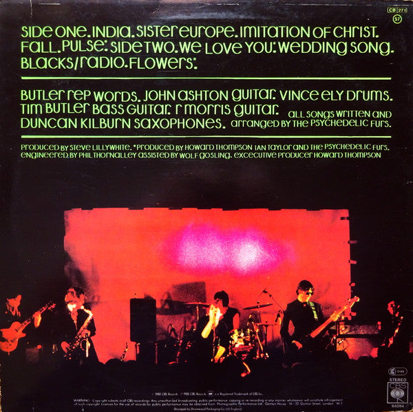 The Psychedelic Furs : The Psychedelic Furs (LP, Album, Gre)