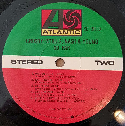 Crosby Stills Nash And Young* : So Far (LP, Comp, RE, Mon)