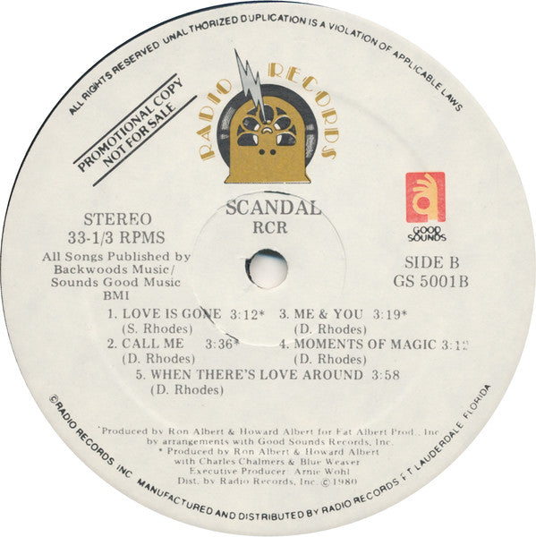 Rhodes, Chalmers & Rhodes : Scandal (LP, Album, Promo)