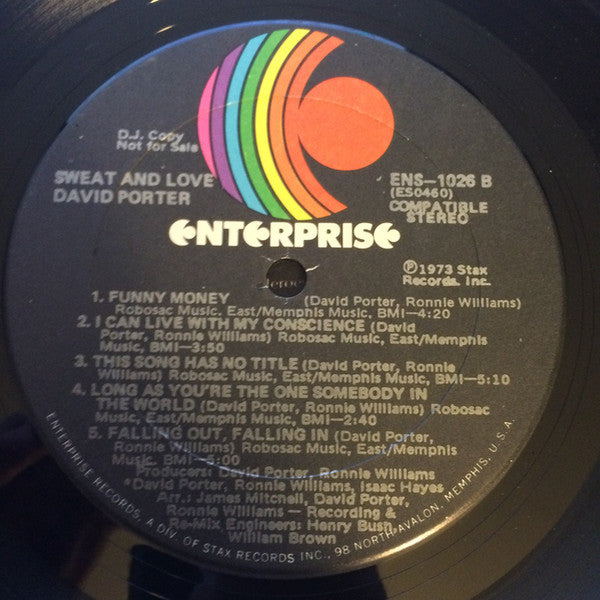 David Porter : Sweat & Love (LP, Album, Promo)